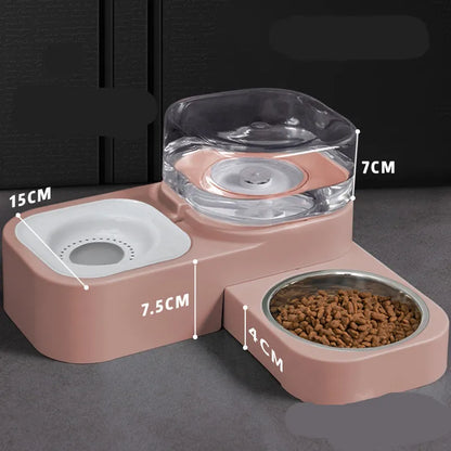 Pet Food and Water Dispenser with Anti-Drop System