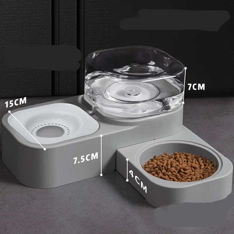Pet Food and Water Dispenser with Anti-Drop System