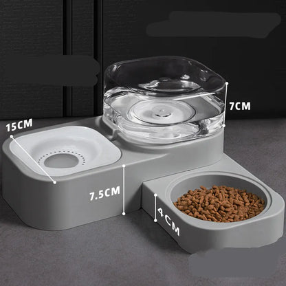Pet Food and Water Dispenser with Anti-Drop System
