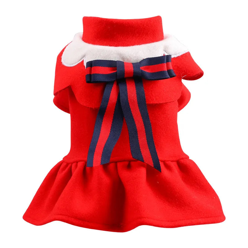 Red Dog Coat with Elegant Collar - Soft and Comfortable for Small Dogs