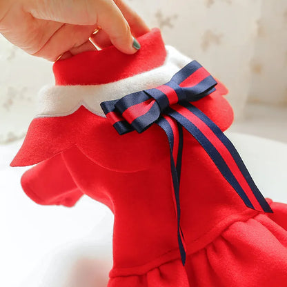 Red Dog Coat with Elegant Collar - Soft and Comfortable for Small Dogs