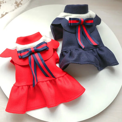 Red Dog Coat with Elegant Collar - Soft and Comfortable for Small Dogs
