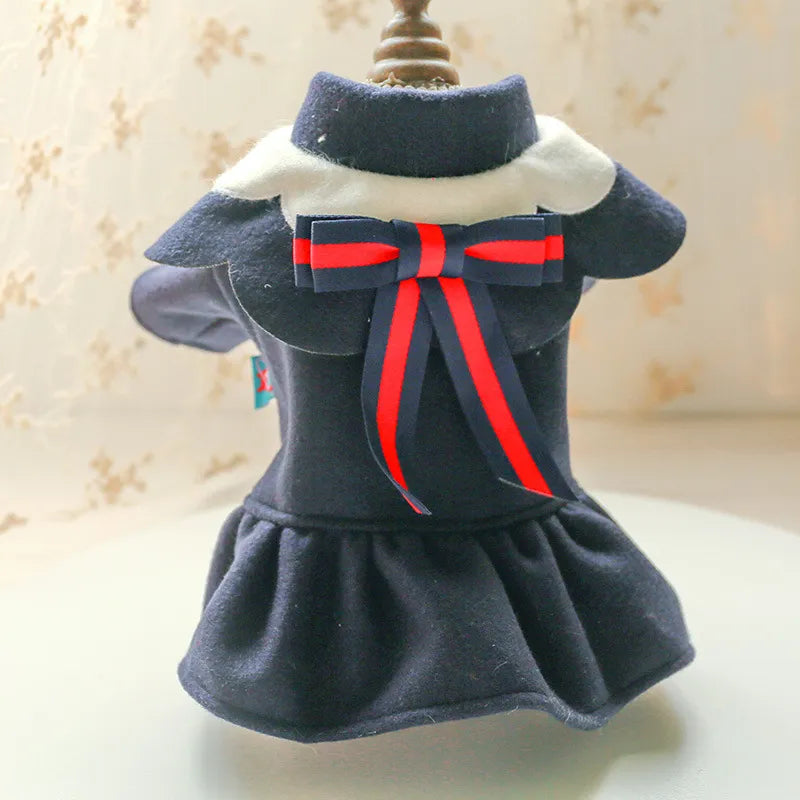 Red Dog Coat with Elegant Collar - Soft and Comfortable for Small Dogs