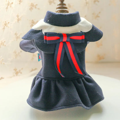 Red Dog Coat with Elegant Collar - Soft and Comfortable for Small Dogs