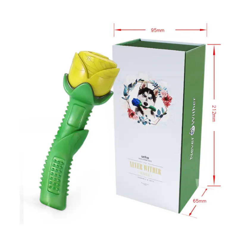 Rose-Shaped Dog Toy – Chew Stick for Dental Hygiene and Fun Made from Durable Rubber