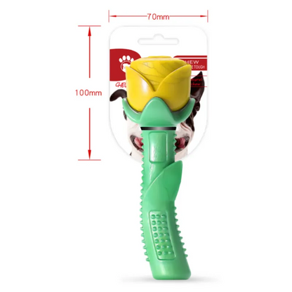 Rose-Shaped Dog Toy – Chew Stick for Dental Hygiene and Fun Made from Durable Rubber