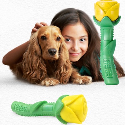 Rose-Shaped Dog Toy – Chew Stick for Dental Hygiene and Fun Made from Durable Rubber