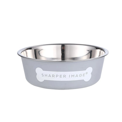 Stainless Steel Bowl with Grey Plastic Rim