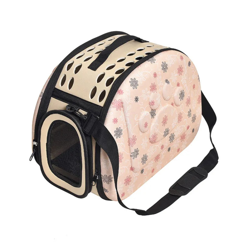 Pet Carrier Bag - Soft Carrier Bag for Cats with Floral Pattern