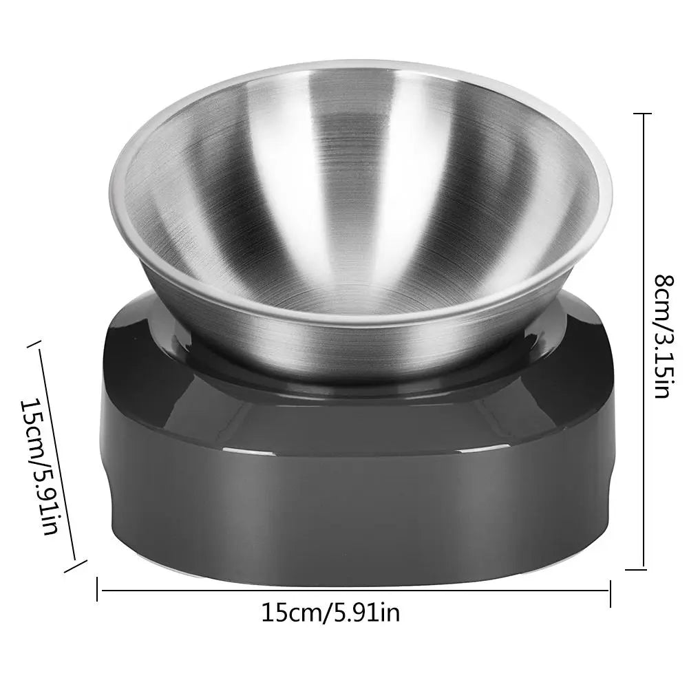 Double Cat Bowl in Stainless Steel with Stand