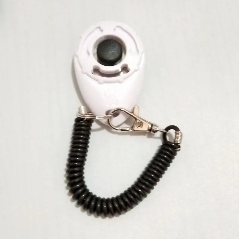 Dog Trainer Clicker - Ergonomic Clicker with Spiral and Carabiner