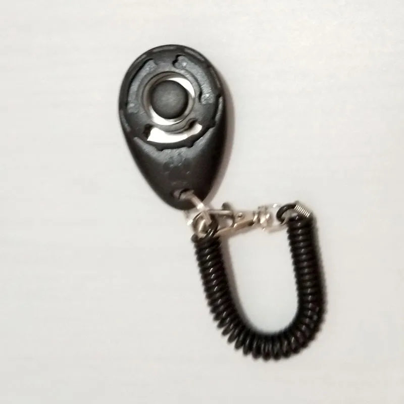 Dog Trainer Clicker - Ergonomic Clicker with Spiral and Carabiner