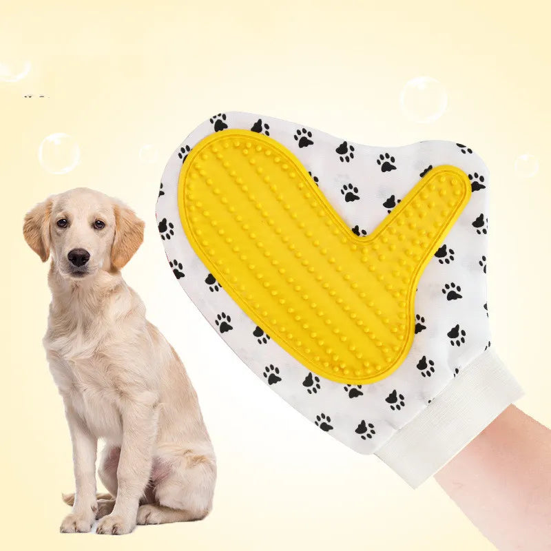 Pet Grooming Glove for Dogs and Cats - Soft Bristle Massage Glove