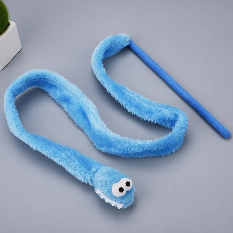 Schlenker Cat Toys – Worm – Interactive Fishing Rod with Plush Worm for Active House Cats