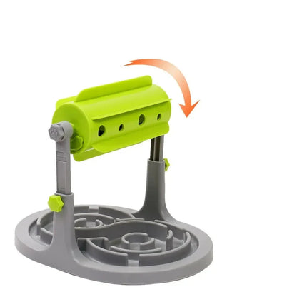 Interactive Dog Food Dispenser with Rotating Function and Non-Slip Bowl