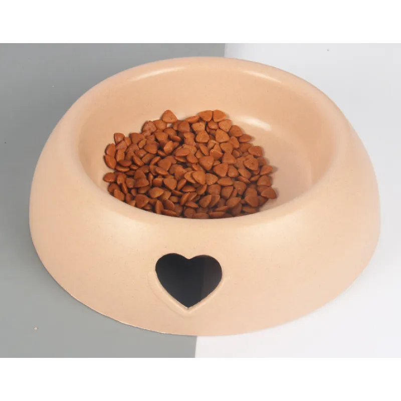 Dog Bowl Made from Natural Material – Food and Water Bowl with Heart Design