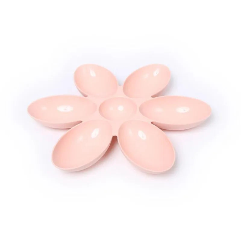 Flower-Shaped Cat Food Dish – 6 Bowls in Different Colours