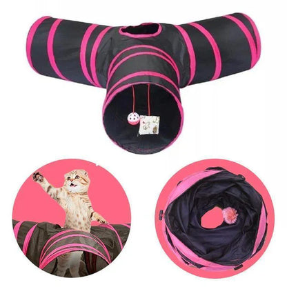 Bequee 3-Way Foldable Tunnel for Pets