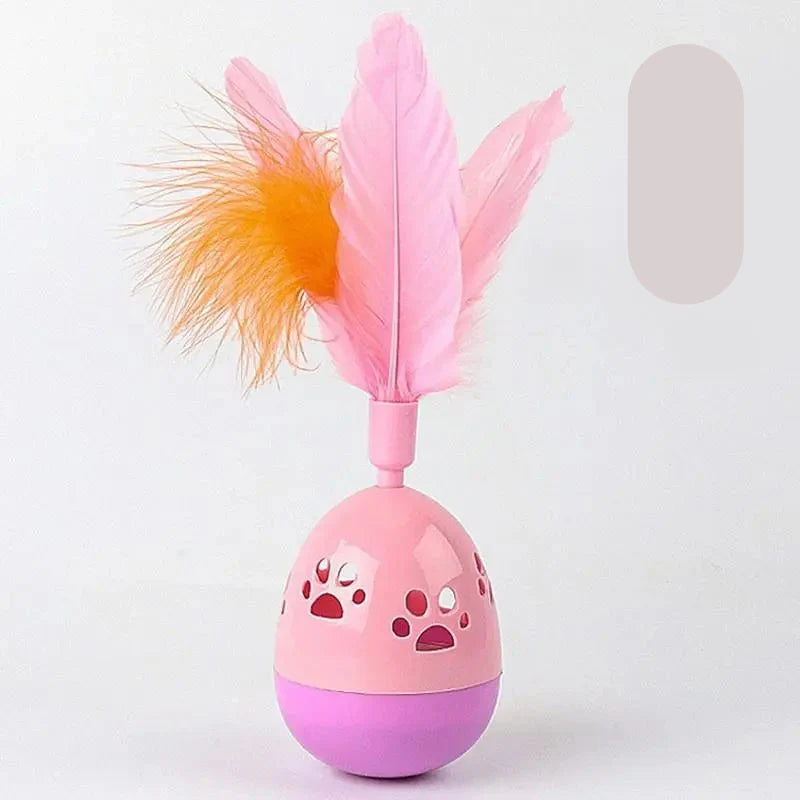 Interactive Cat Toys with Feathers – Colourful Ball-Shaped Toys for Cats