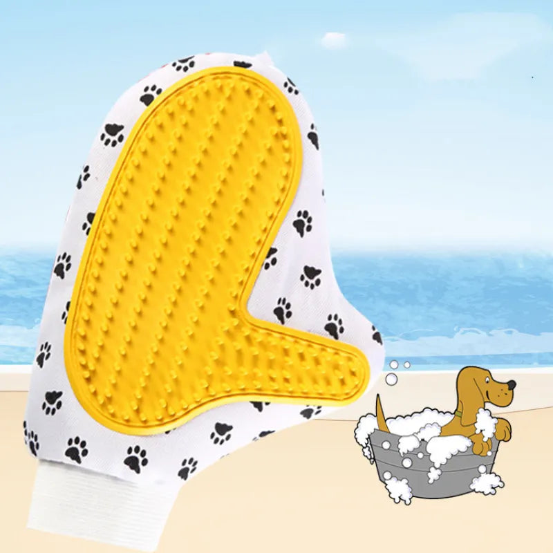 Pet Grooming Glove for Dogs and Cats - Soft Bristle Massage Glove