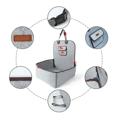 Car Dog Seat – Comfortable and Safe Dog Seat for the Car with Safety Strap