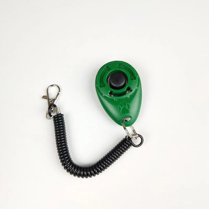Dog Trainer Clicker - Ergonomic Clicker with Spiral and Carabiner