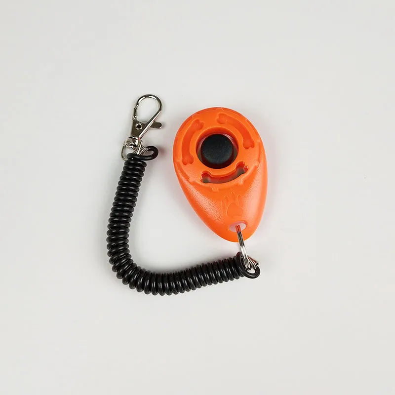 Dog Trainer Clicker - Ergonomic Clicker with Spiral and Carabiner