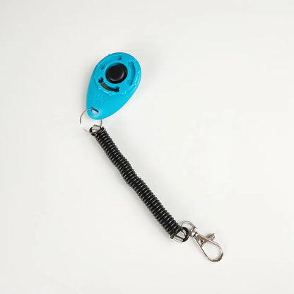 Dog Trainer Clicker - Ergonomic Clicker with Spiral and Carabiner