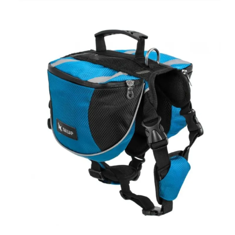 Dog Backpack for Outdoor Activities – Adjustable and Waterproof in Red and Grey