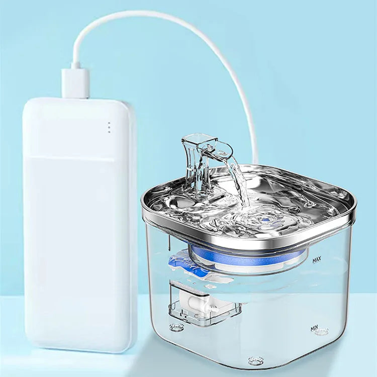 Automatic Water Fountain for Cats and Dogs – Quiet Water Dispenser with Filter