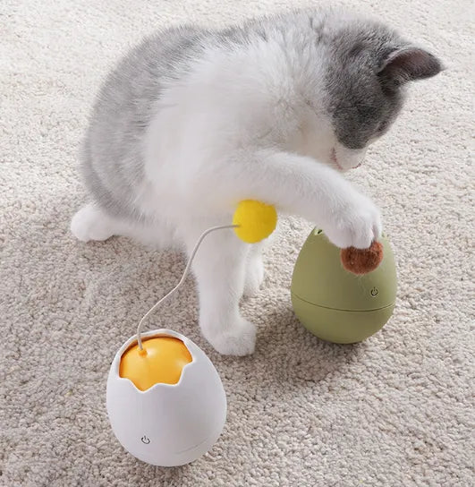 Interactive Cat Toys in the Shape of an Egg - Toy with Moving Ball for Cats