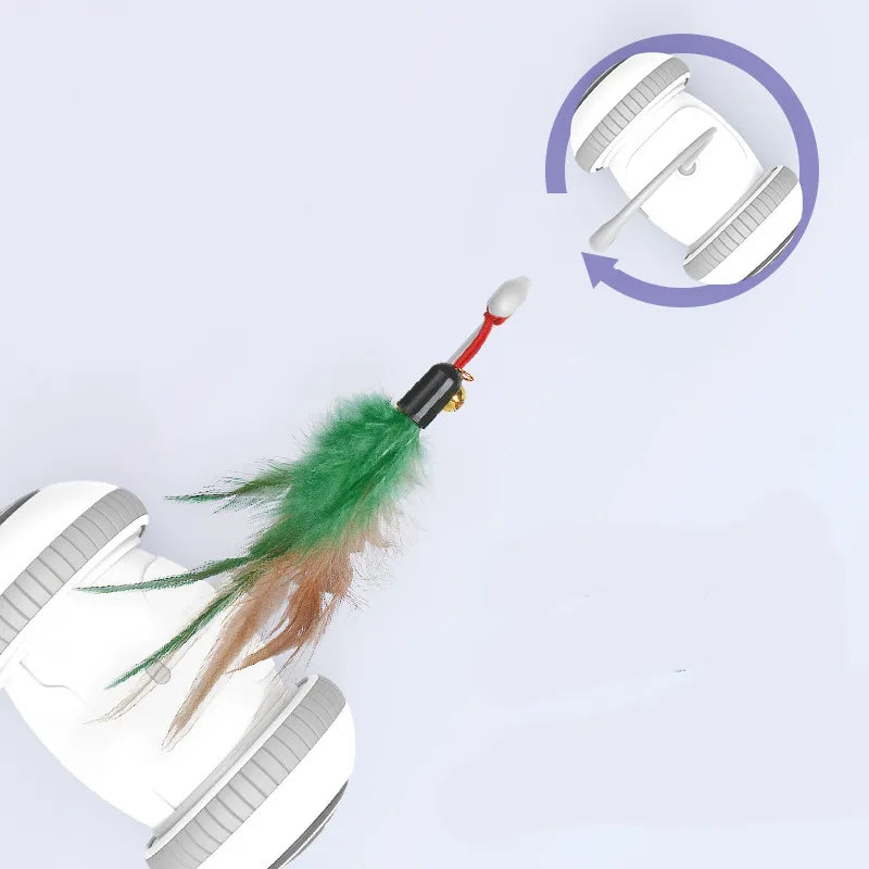 Interactive Cat Toy with Feathers - Robot Toy for Cats