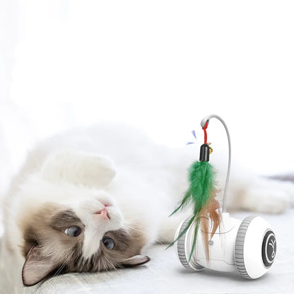 Interactive Cat Toy with Feathers - Robot Toy for Cats
