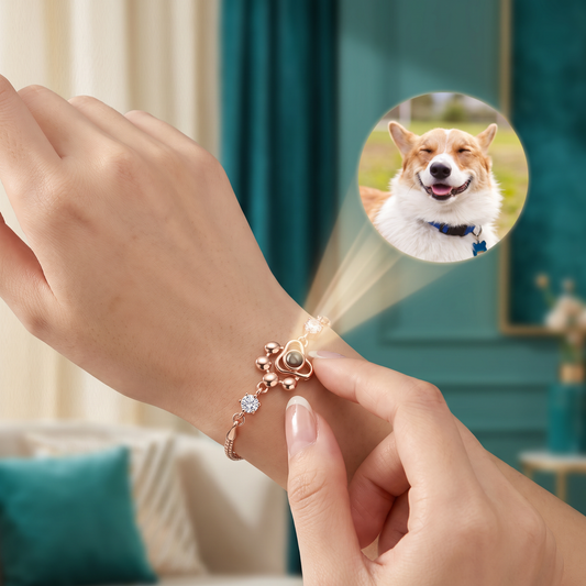 Personalized Paw Photo Projection Keepsake Bracelet