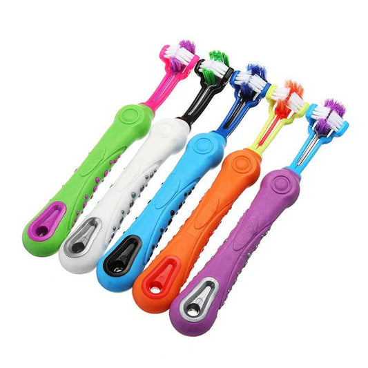 3-Head Dog Toothbrush - Effective Cleaning for Healthy Teeth