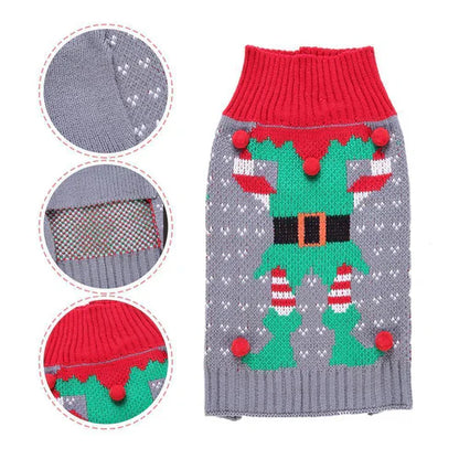 Christmas Dog Jumper with Snowflakes