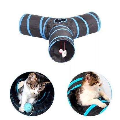 Bequee 3-Way Foldable Tunnel for Pets