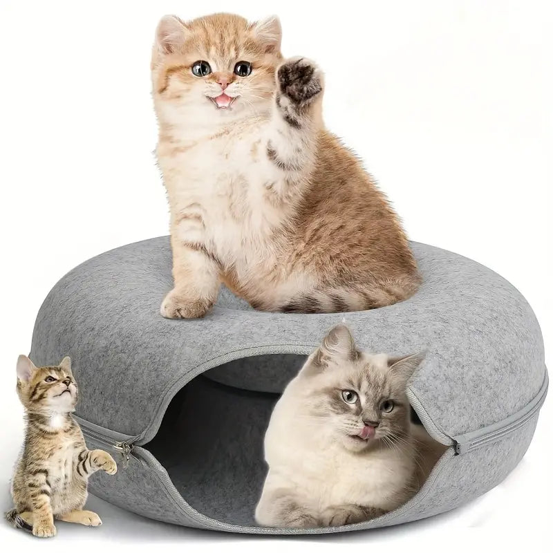 2-in-1 Donut Bed for Cats and Cave