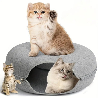 2-in-1 Donut Bed for Cats and Cave