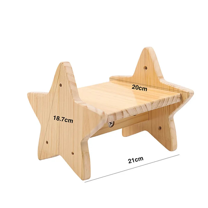 Wooden Wall Scratching Board for Cats in a Cat Head Design - Comfortable Resting Place and Toy