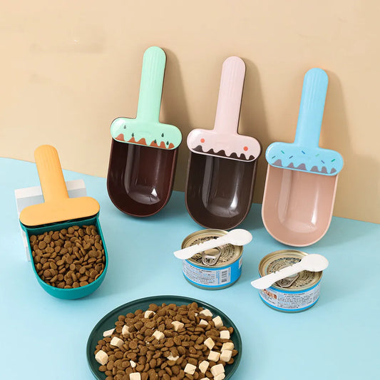 Food Measuring Spoons for Dogs and Cats – Cute Ice Cream Cup Design Food Spoon