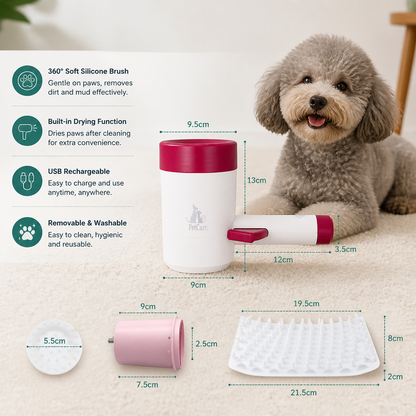 Electric Paw Cleaner with Drying Function for Clean Dog Paws