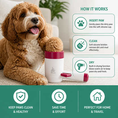 Electric Paw Cleaner with Drying Function for Clean Dog Paws