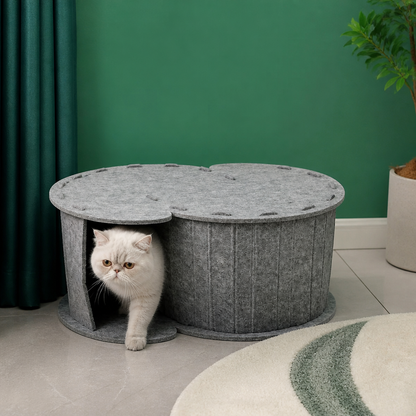 2-in-1 Interactive Play Cat Bed & Scratcher Hideaway