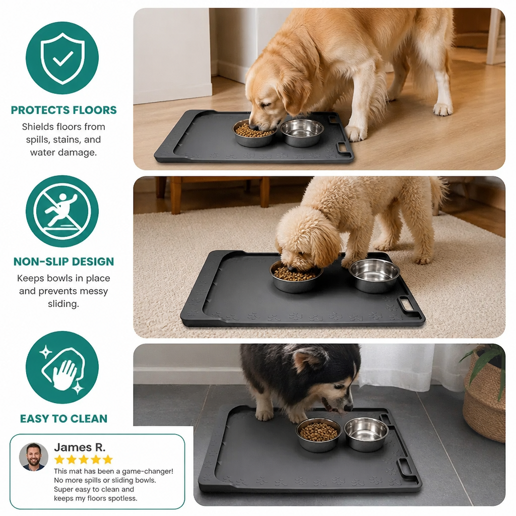 Non-Slip Mat for Food and Water Bowls