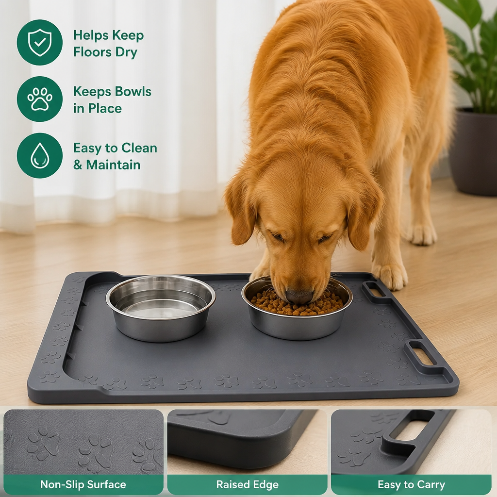 Non-Slip Mat for Food and Water Bowls