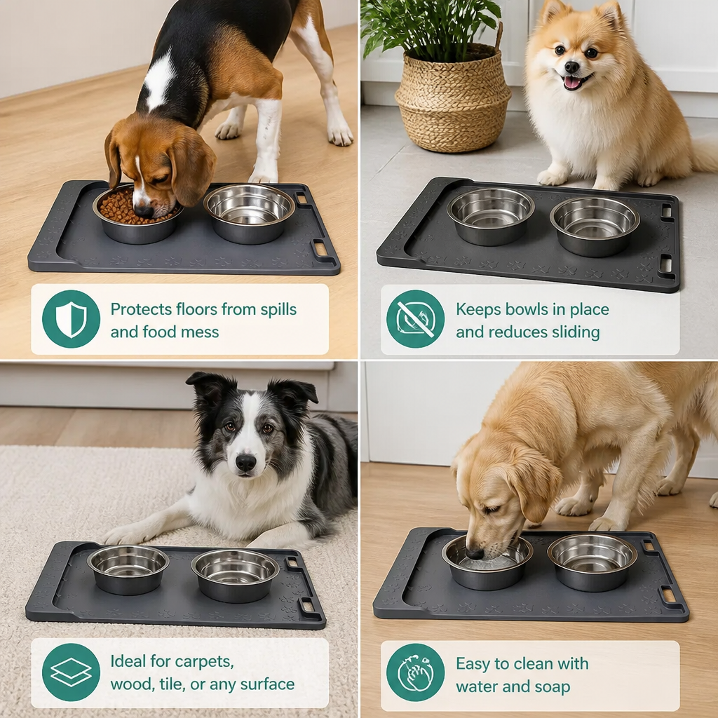 Non-Slip Mat for Food and Water Bowls