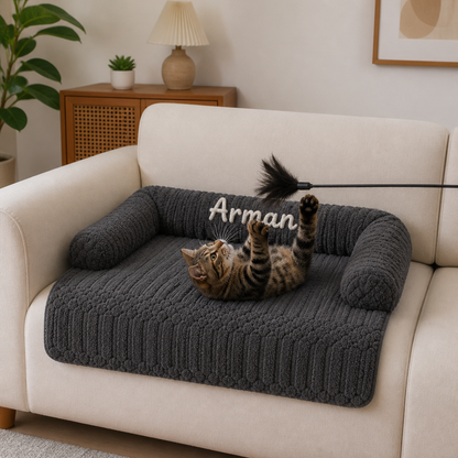 Personalized Fluffy Cat Sofa Bed & Protective Couch Cover