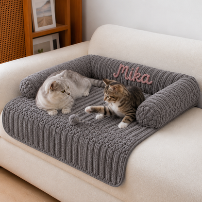 Personalized Fluffy Cat Sofa Bed & Protective Couch Cover