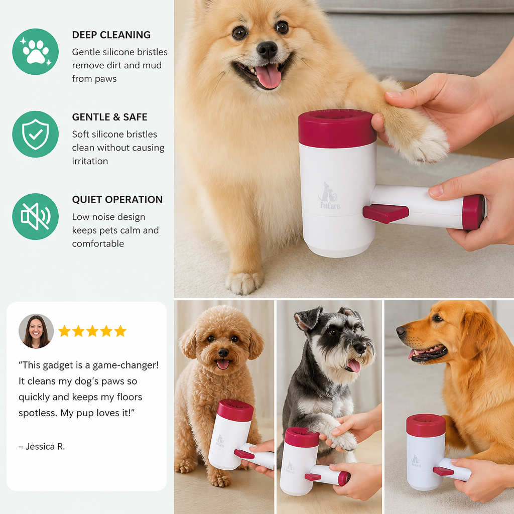 Electric Paw Cleaner with Drying Function for Clean Dog Paws